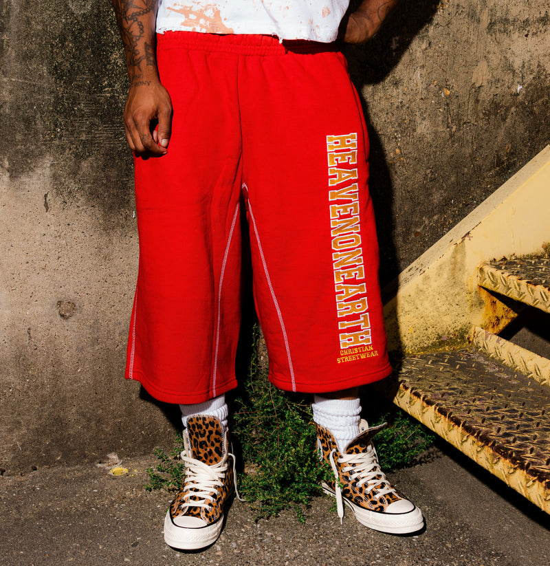 Red 3/4 Shorts